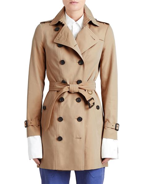 burberry london auth sandringham felt lapel mid length fitted trench|Burberry trench coat.